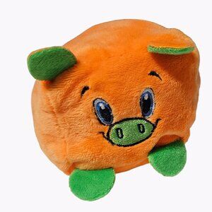 Kellytoy Pig 4 inch Plush Orange Green Square Block Farm Stuffed Animal Toy